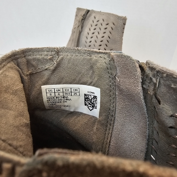 Toms Peep Toe Ankle Boots Women's Size 8 Taupe - Picture 6 of 14
